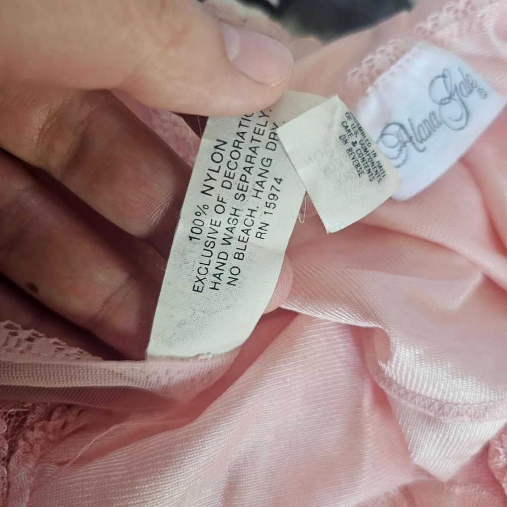 Vintage 80s coquette soft pink lace teddy with matching robe - Picture 8 of 8
